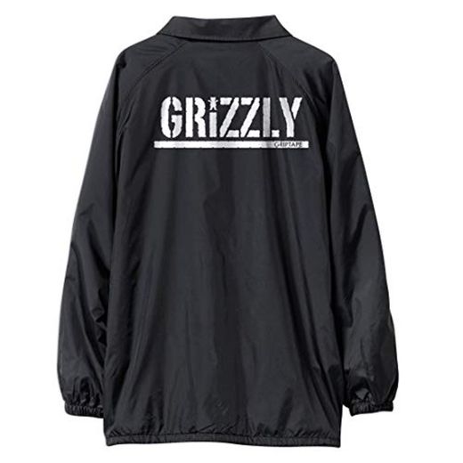 Grizzly Griptape Men's OG Bear Coaches Long Sleeve Jacket Black