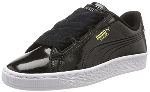 Puma Basket Heart Glam Jr, Zapatillas Unisex Niños, Negro