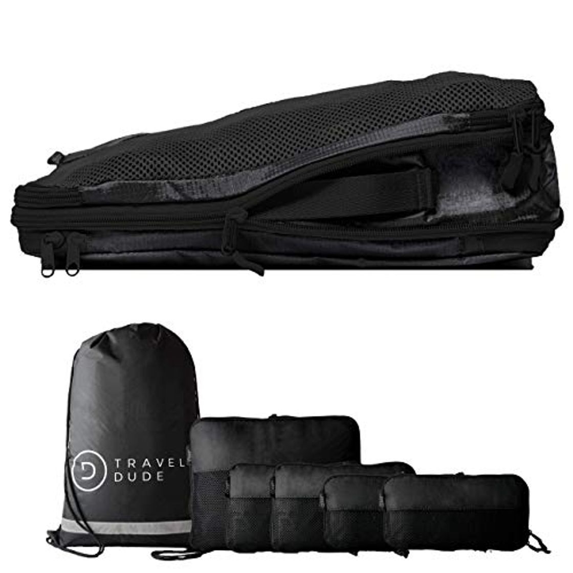 Social TRAVEL DUDE Organizador de Maletas con Bolsas de Compresión para Equipaje