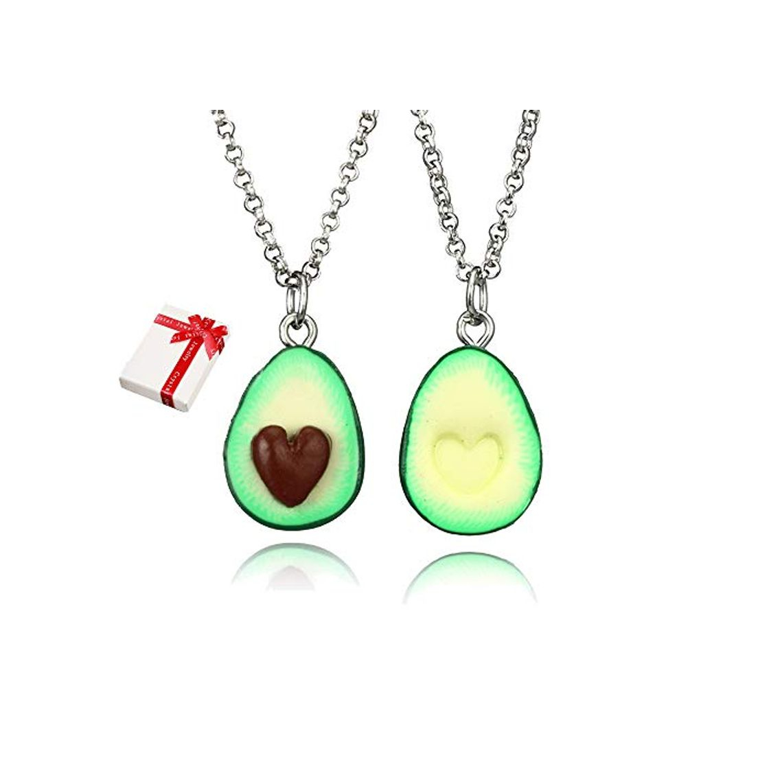 Product Colgante de cadena 2 piezas BFF Aguacate verde para parejas collares de