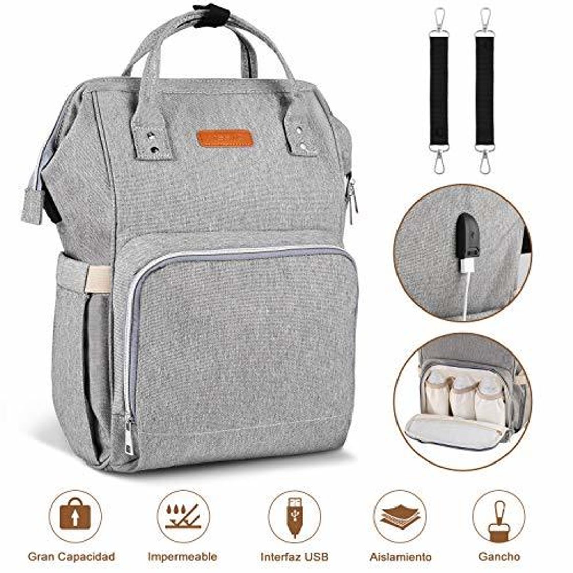 Social YISSVIC Mochilas para Pañales Bolsa de Pañales Multifuncional de Gran Capacidad Bolsos