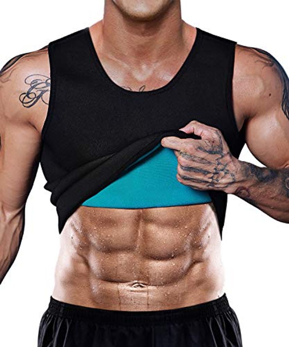 Social LaLaAreal Faja Reductora Adelgazante Hombre Neopreno Camiseta Reductora Compresion de Sauna Deportivo