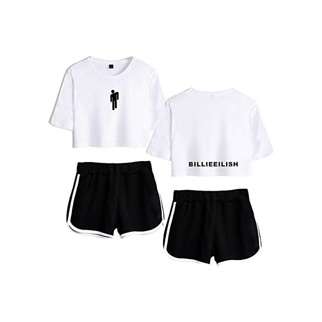 Social AAZZYUN Billie Eilish niñas Suelta 3D de impresión Superior y Pantalones Cortos