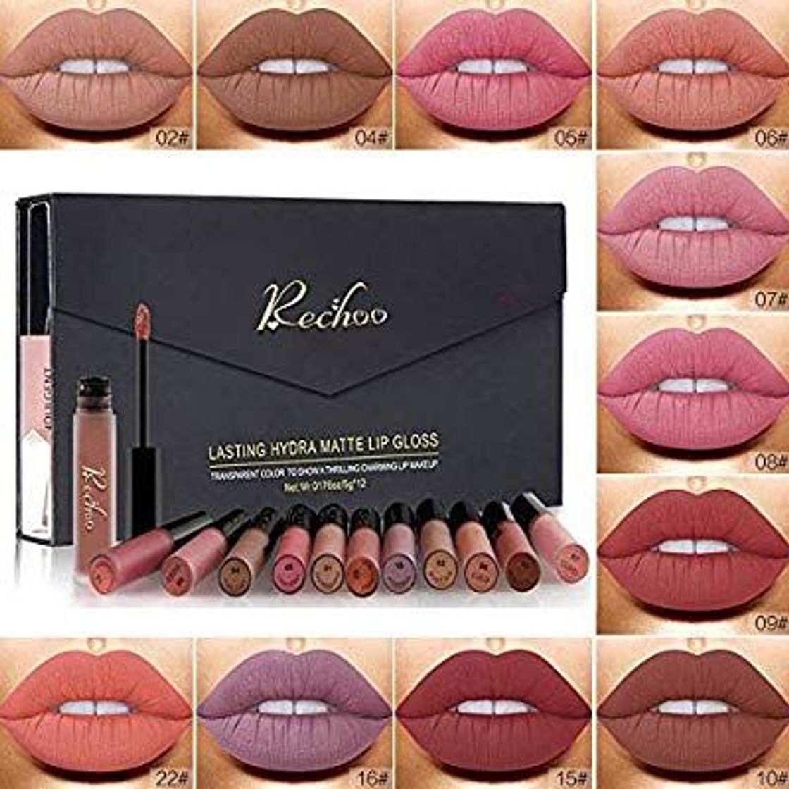 Social Rechoo 12 Pcs Barra de Labios Mate/Superstay Matte Pintalabios Maquillaje de Belleza