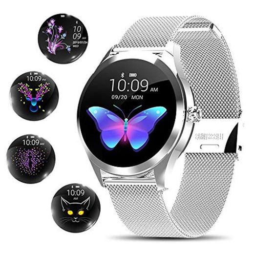 Yocuby Reloj Inteligente Mujer, Reloj Inteligente Bluetooth Fitness Tracker con IP68 Impermeable/Herramienta