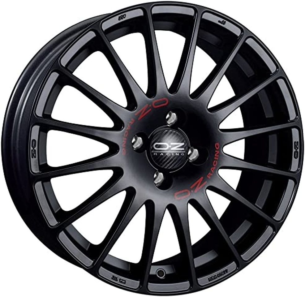 Lugar OZ Superturismo Gt Matt Black Red Lettering 7x18 ET39 4x100 Llantas de