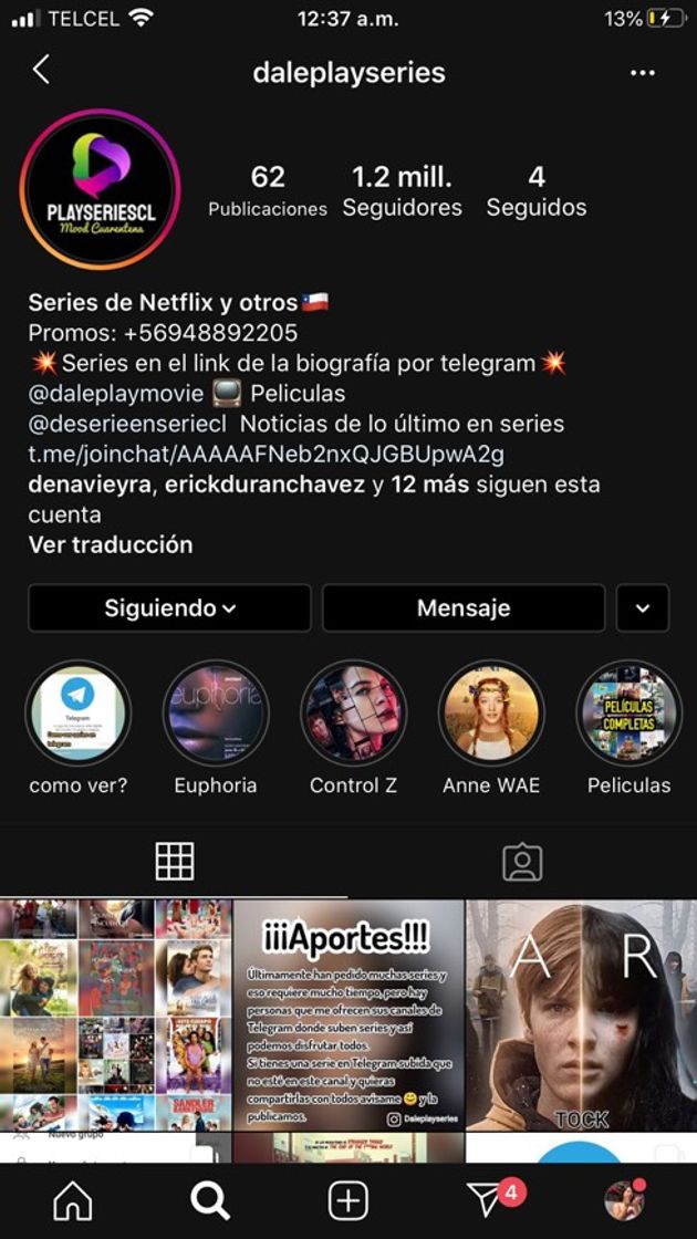 Moda Series y películas en Instagram 