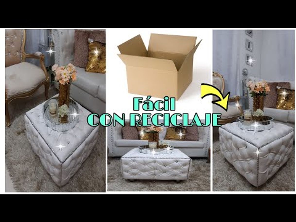 MESA DE CENTRO GLAM/RECICLANDO CAJA DE CARTÓN 😱😍