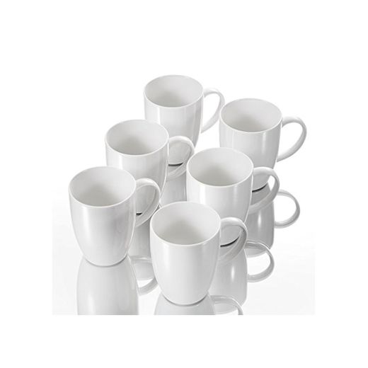 Panbado 6 x Tazas de Café/Té de Porcelana Blanca Juego de Tazas