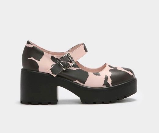 Bessie pink cow print mary Janes 
