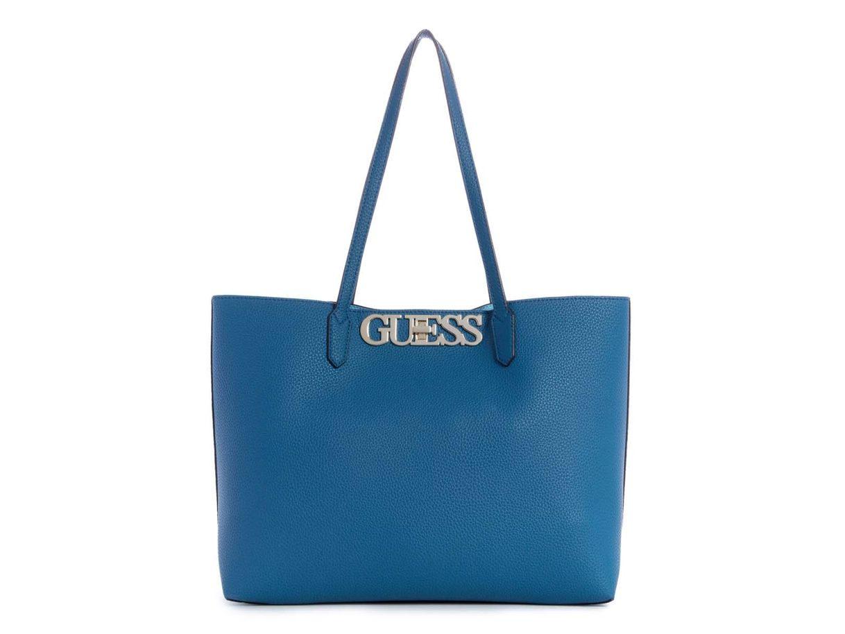 Moda Bolsa tote Guess broche azul efecto piel

