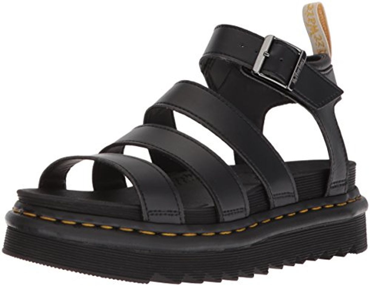 Moda Dr. Martens V Blaire, Sandalias de Punta Descubierta para Mujer, Negro