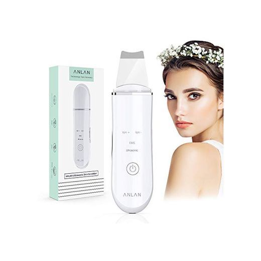 ANLAN Peeling Ultrasónico Facial Skin Scrubber Exfoliación Facial Ultrasónica Limpiador de Poros