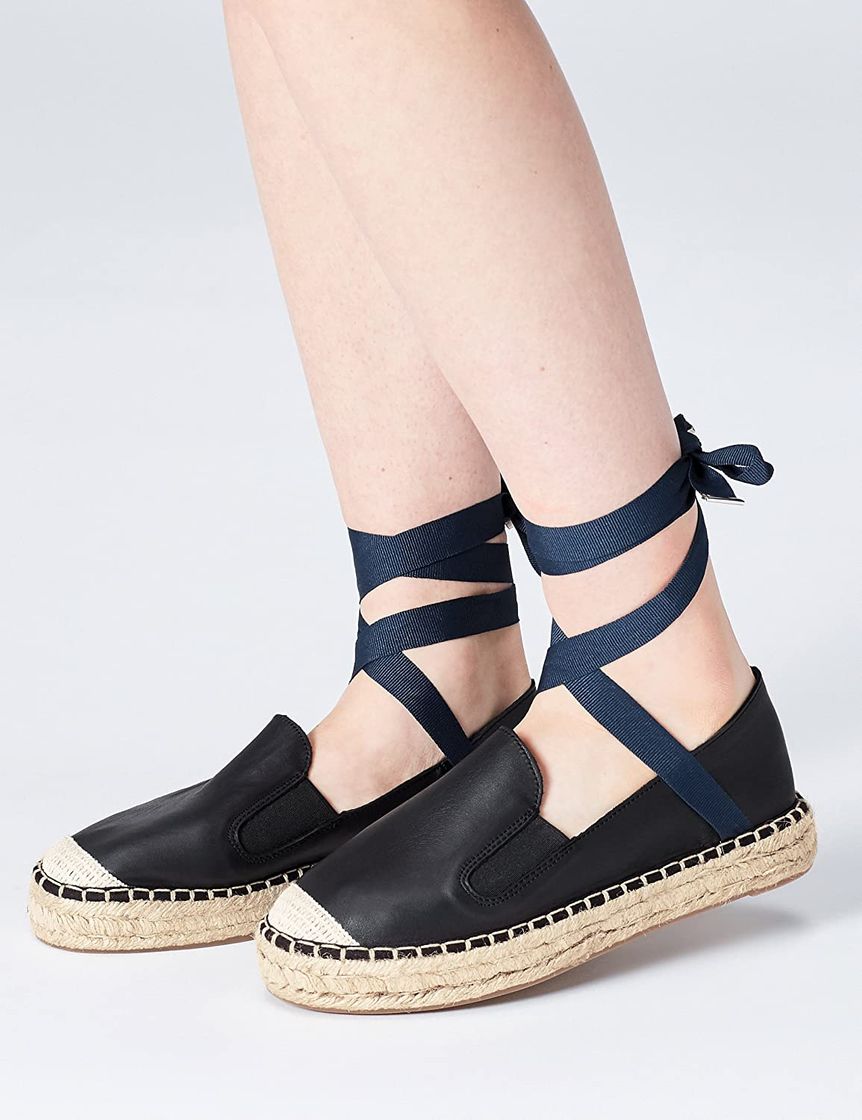 Moda find. Sandalias de Tiras Atadas al Tobillo para Mujer, Negro