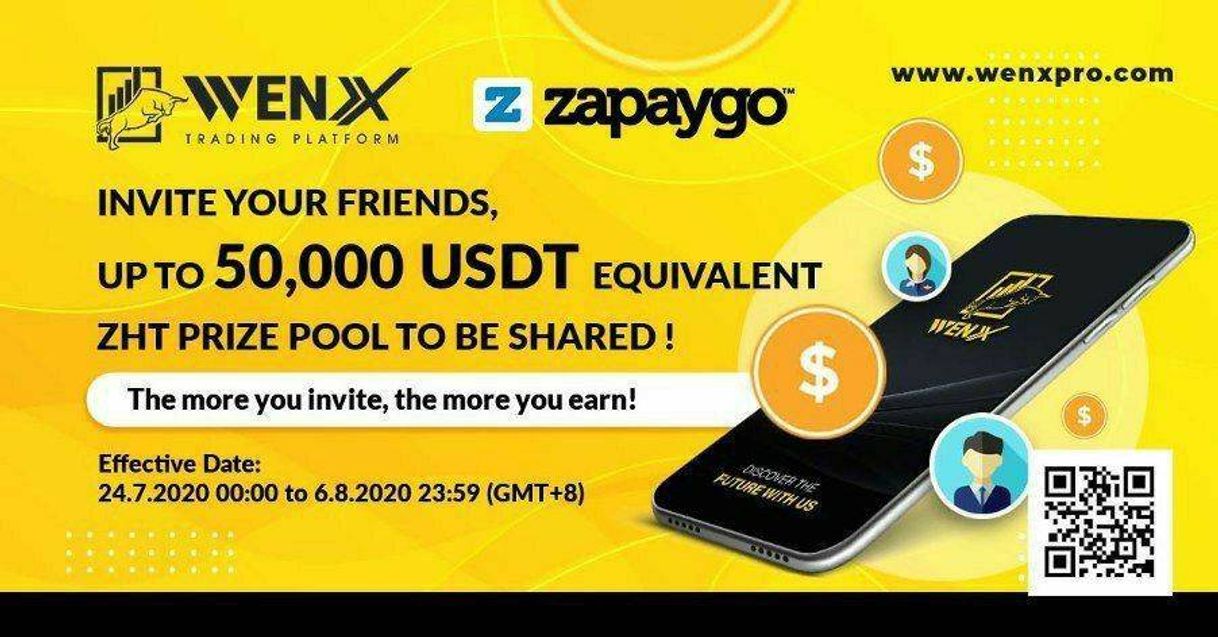 App 🚀WENX exchange x ZHT
💰total reward $50,000 ZHT
