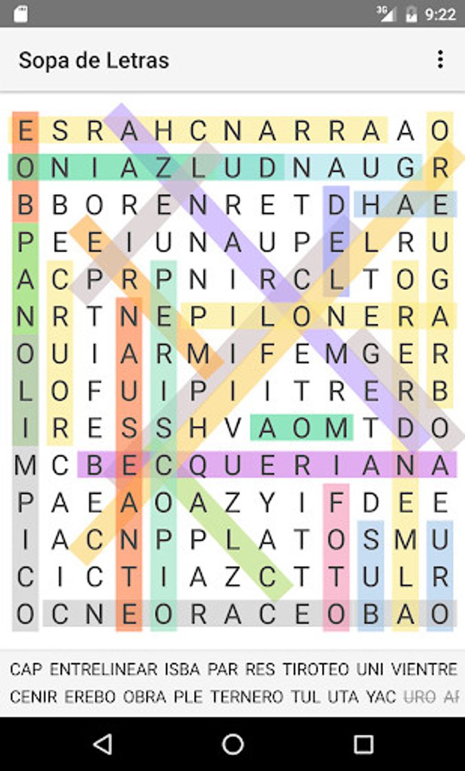 App Sopa de letras Español gratis