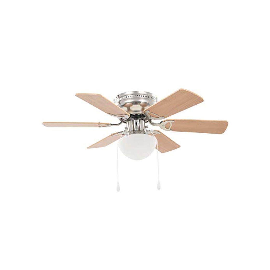 Product vidaXL Ventilador Techo Lámpara 82 cm Marrón Claro Abanico Foco Iluminación