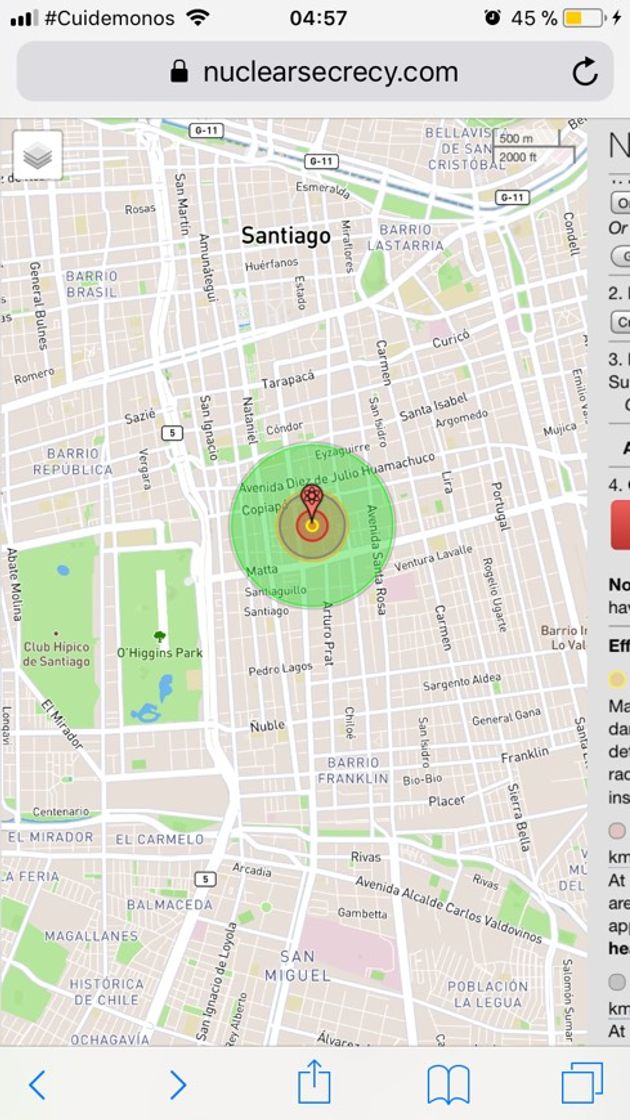 Moda NUKEMAP es un mapa creado por Alex Wellerstein