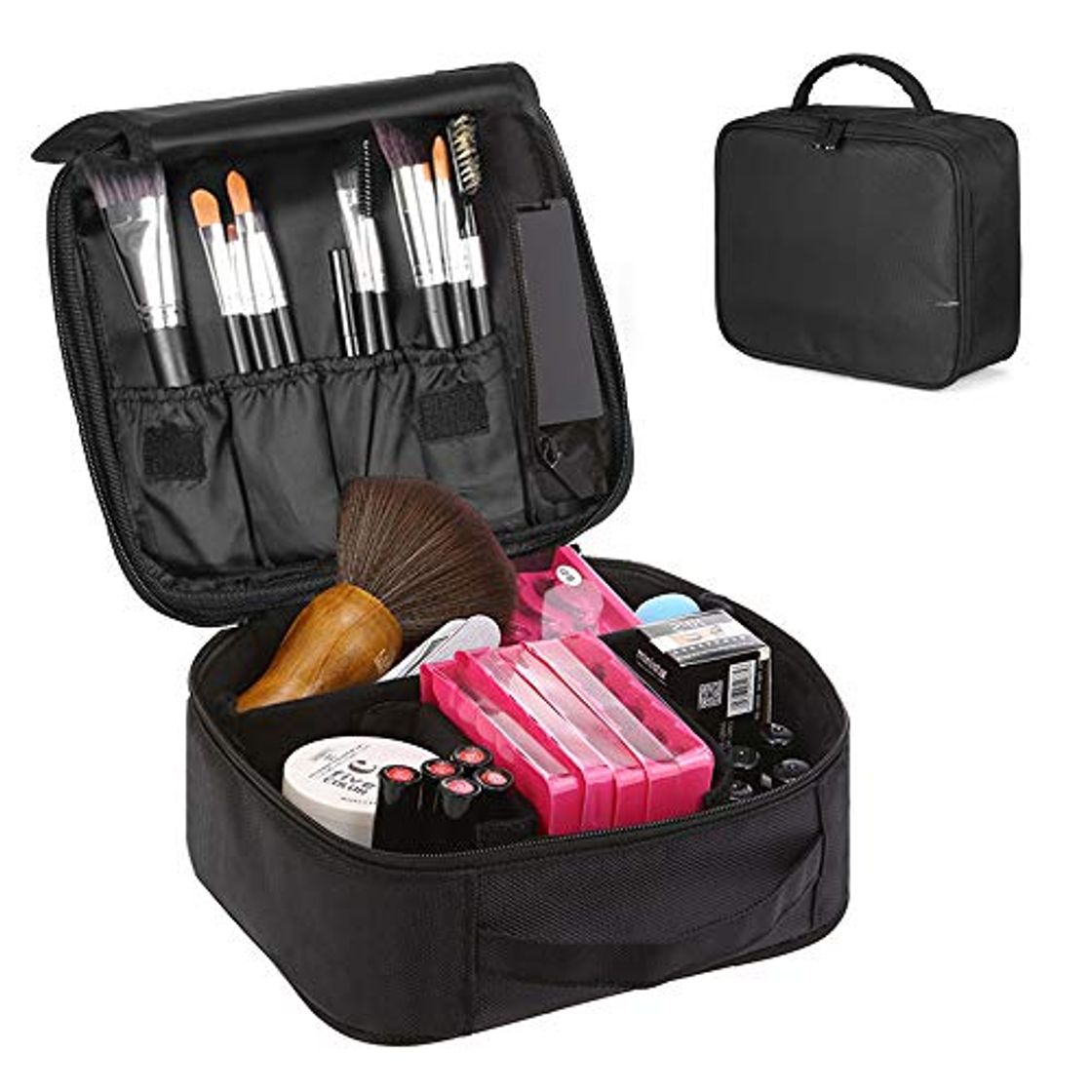 Fashion Neceser Maquillaje, Bolsa de Cosméticos Organizador Estuche de Maquillaje Profesional con Compartimento