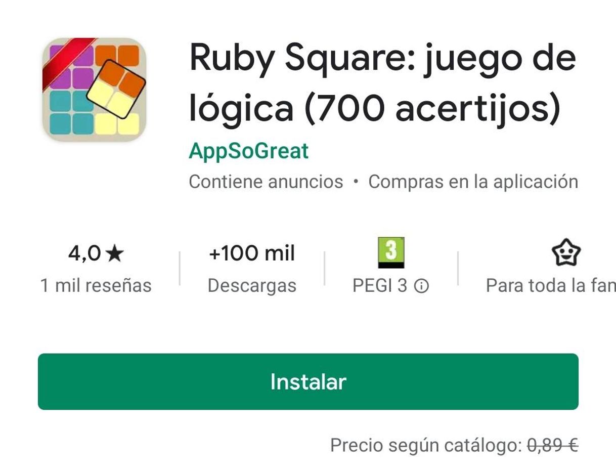 Aplicaciones Ruby Square: logical puzzle game (700 levels) - Apps 