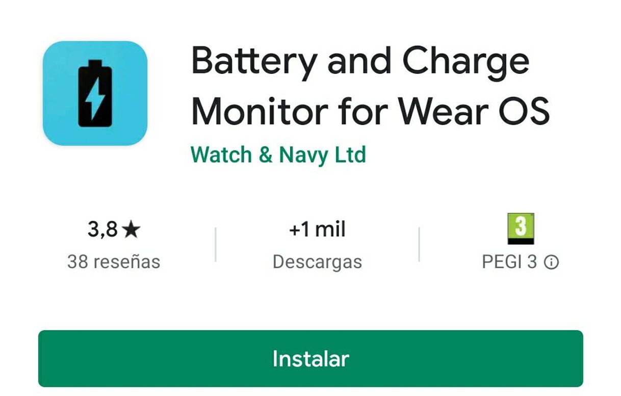 Aplicaciones Battery and Charge Monitor for Wear OS - Apps on Google Play