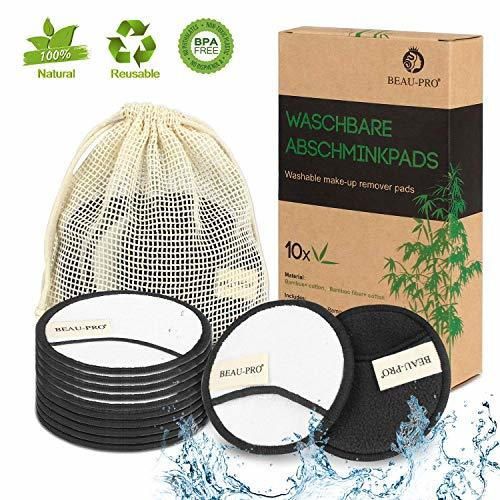 Discos Desmaquillantes Reutilizables Algodones Desmaquillante Reutilizable de Carbón de Bambú y Fibra