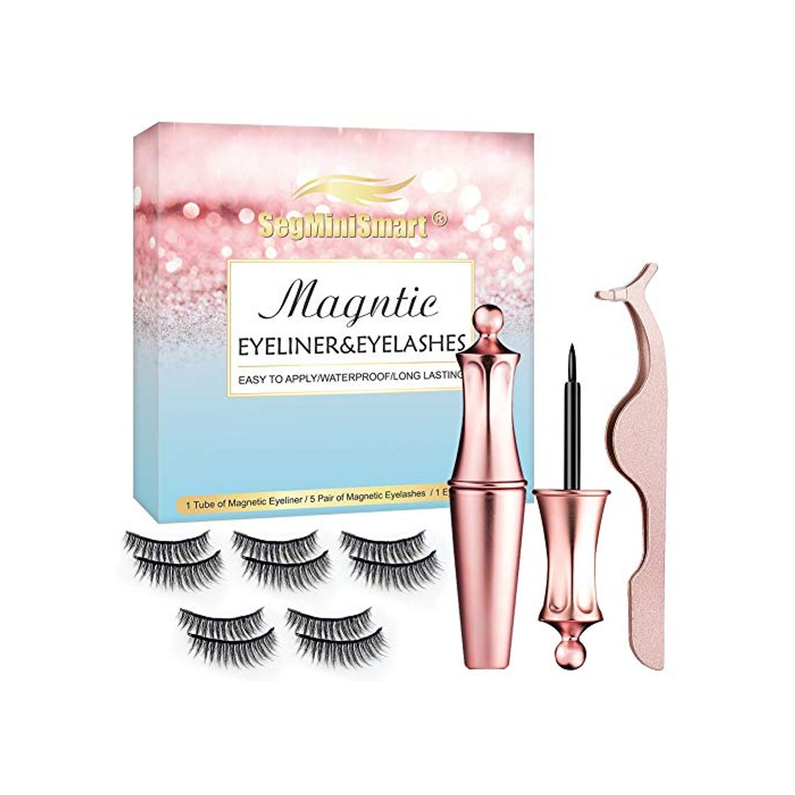 Social Pestañas Magneticas Delineador, Pestañas Postizas Magneticas, Magnético delineador Impermeable De Larga Duración,