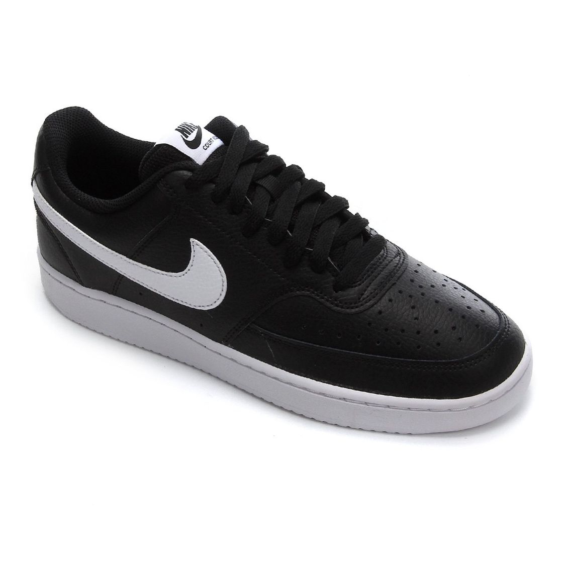 Moda Tênis Couro Nike Court Vision LO Masculino - Preto e Branco ...