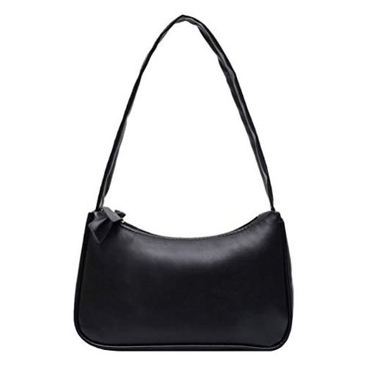 Dan&Dre Retro Underarm Bag Womens Bow Handbag PU Leather Shoulder Bag Small Black Phone Bag