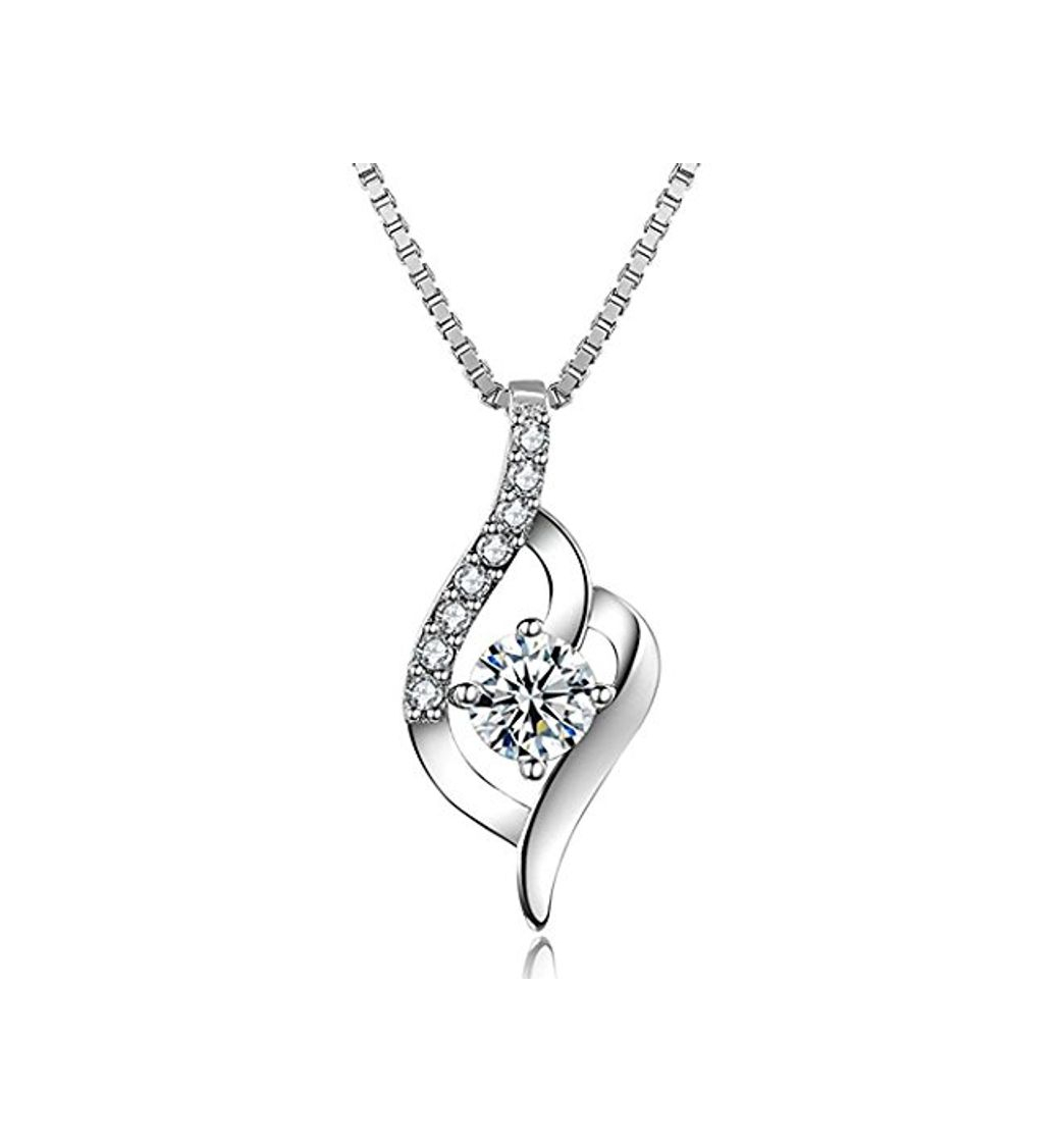 Social J.Vénus Collar de plata de ley con diamante para mujer,Con una caja