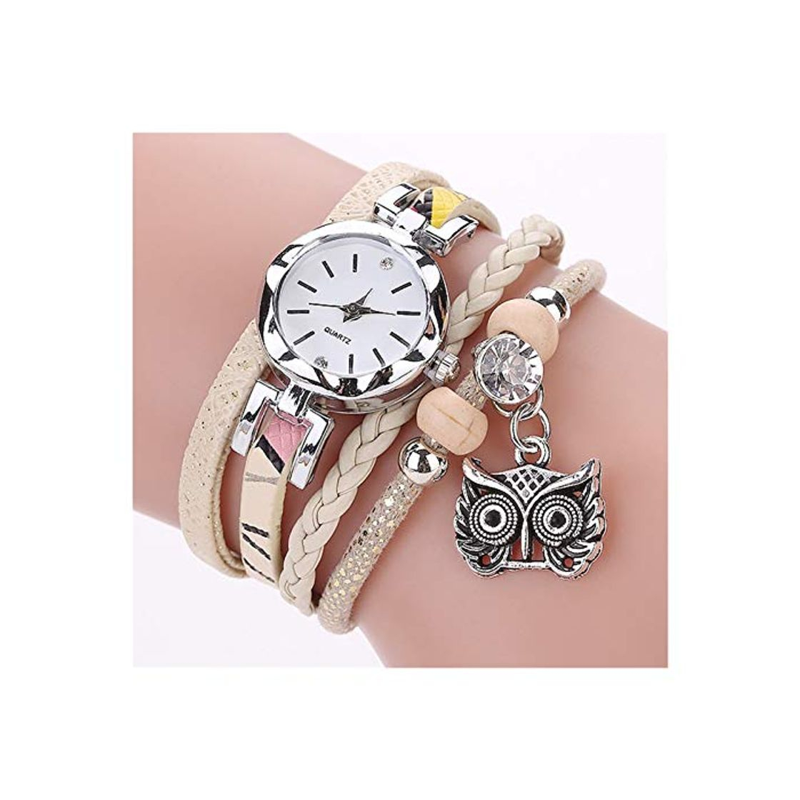 Fashion WYHM Reloj para Mujer Moda Muchachas de Las Mujeres del Reloj análogo de Cuarzo de la Pulsera del Colgante del Buho de Las señoras Vestido de Pulsera Reloj de los Relojes del relogio Feminino Preciso