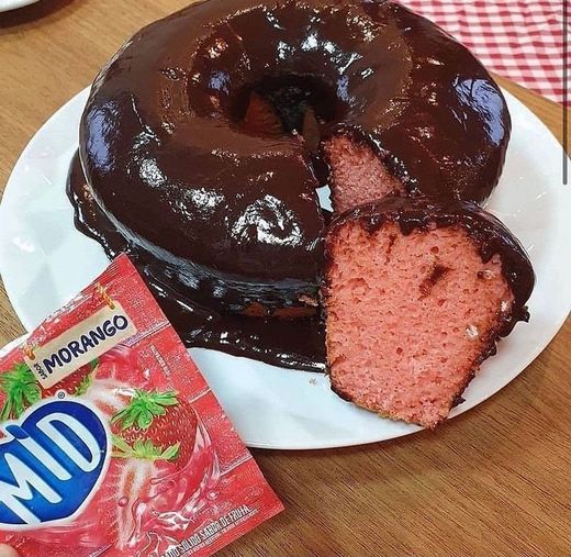 Bolo de morando com cobertura de chocolate 🍫 