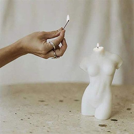 Arte 2pcs del Cuerpo Femenino del Molde de la Vela Figura Humana Fabricación de la Vela Cera Molde Torso de la Mujer Vela del jabón del Molde del silicón