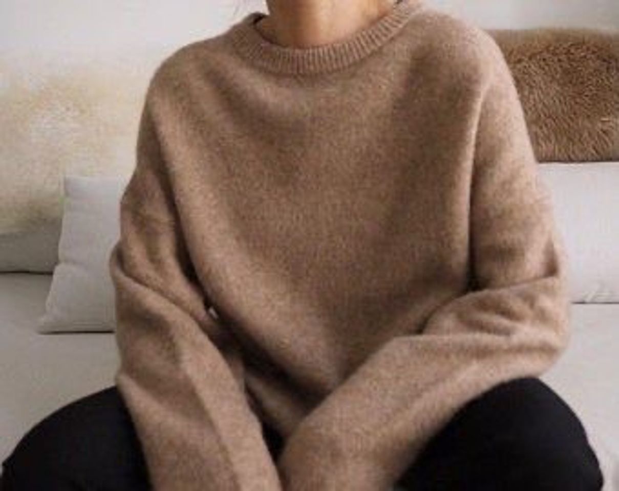 Moda Avoine Sweater {Relaxed Light Beige Natural Rolled Neck