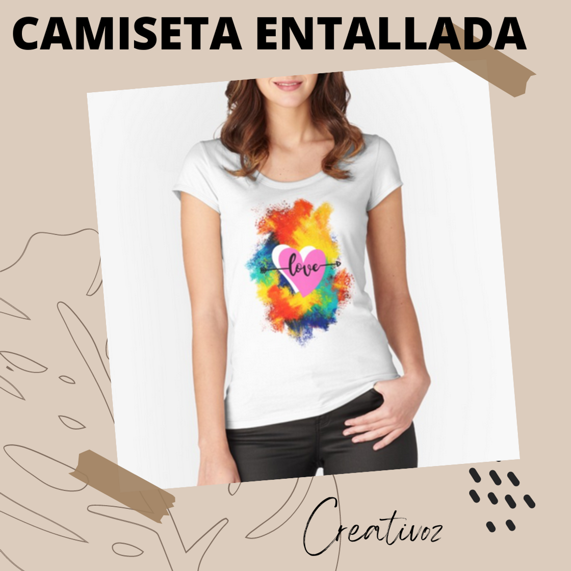 Moda Camiseta corazon flecha