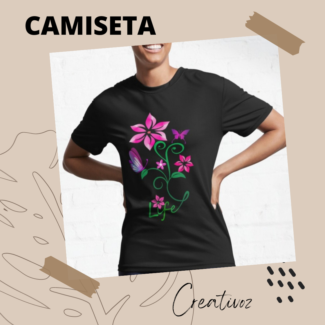 Moda Camisetas flor life