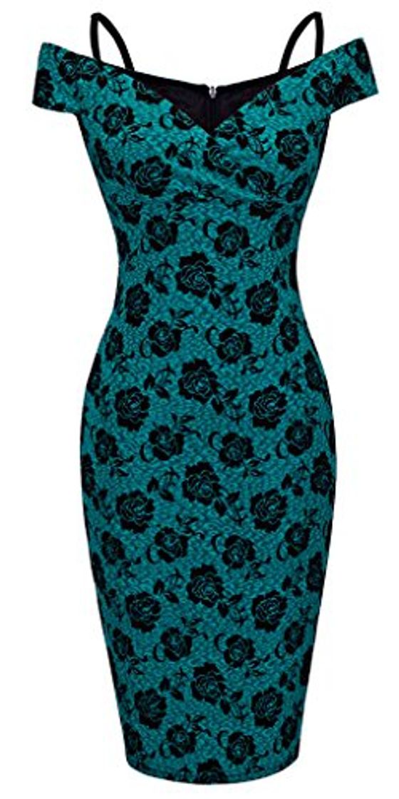 Producto HOMEYEE – Vestido ceñido de mujer con estampado floral vintage