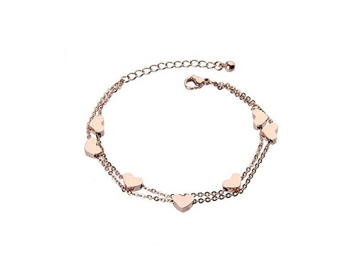 Social findout 14K chapado en oro rosa de alambre de acero de titanio