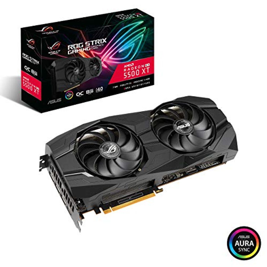 Electrónica ASUS ROG Strix Radeon RX 5500 XT O8G Gaming - Tarjeta Gráfica