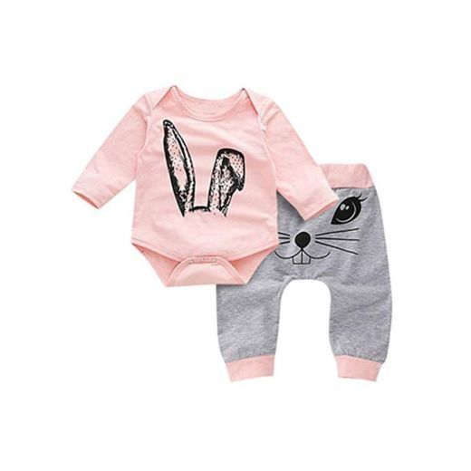 HCFKJ Ropa Bebe NiñA Invierno NiñO Manga Larga Camisetas BEB Conjuntos Moda