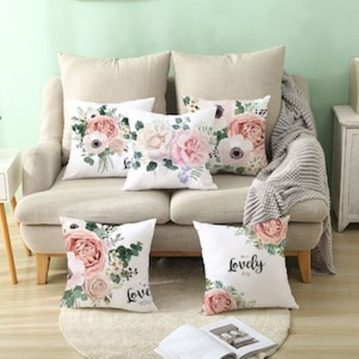 One Piece Cushion Case Comfortable Simple Rose Pattern Soft 