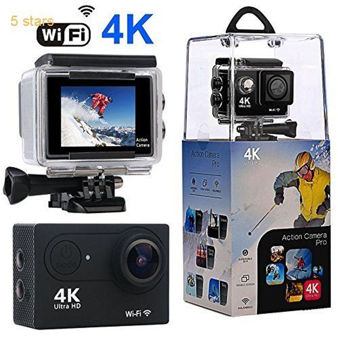 Fashion Victure Action Cam 4K Schermo a Touch 20MP WiFi Ultra Full H