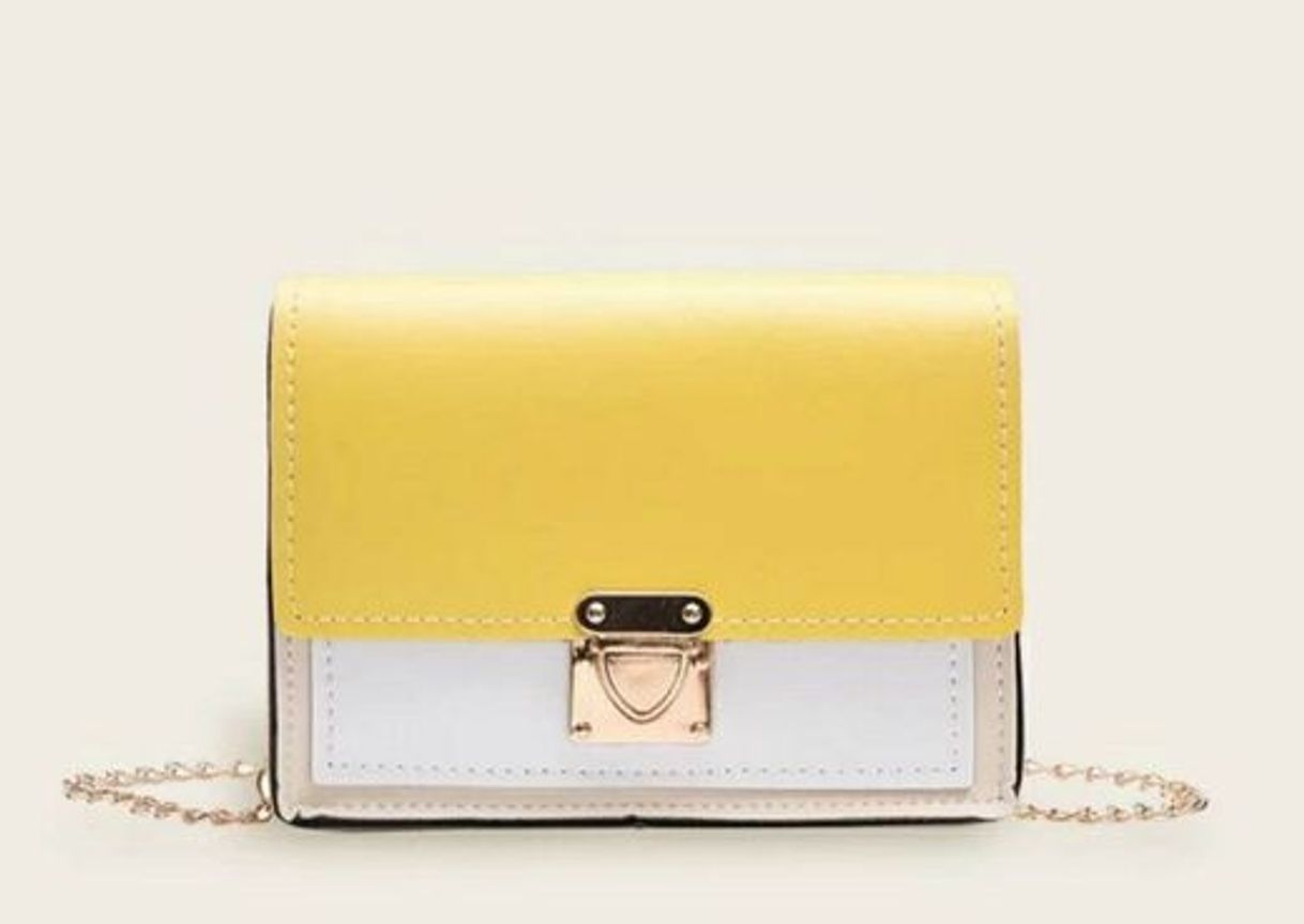 Moda Bolsa Con Cadena De Dos Colores Con Cerradura