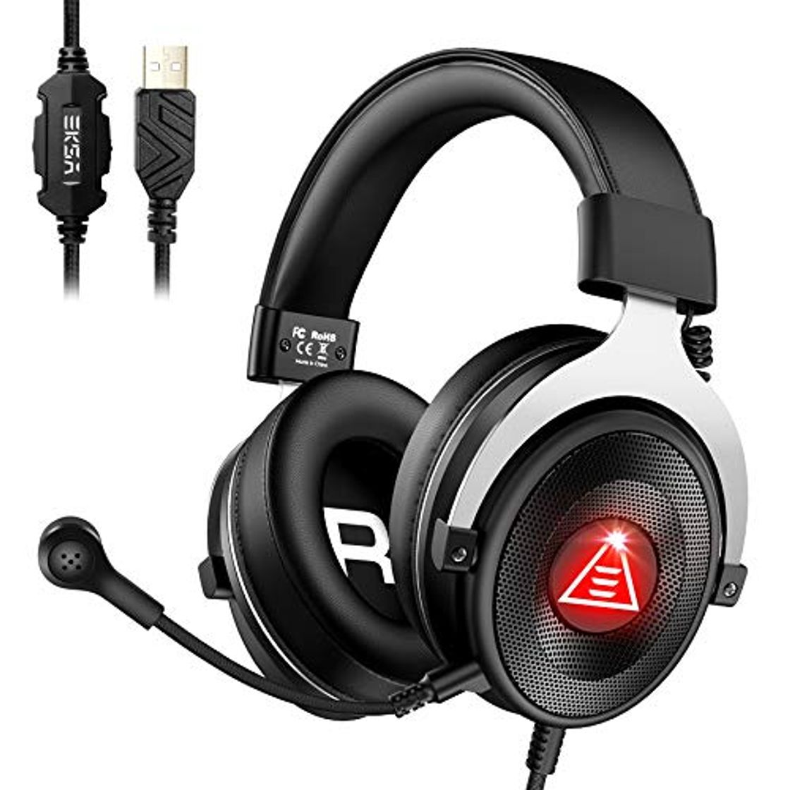 Product EKSA Auriculares Gaming con microfono, E900 Plus auriculares 7.1 para juegos ps4