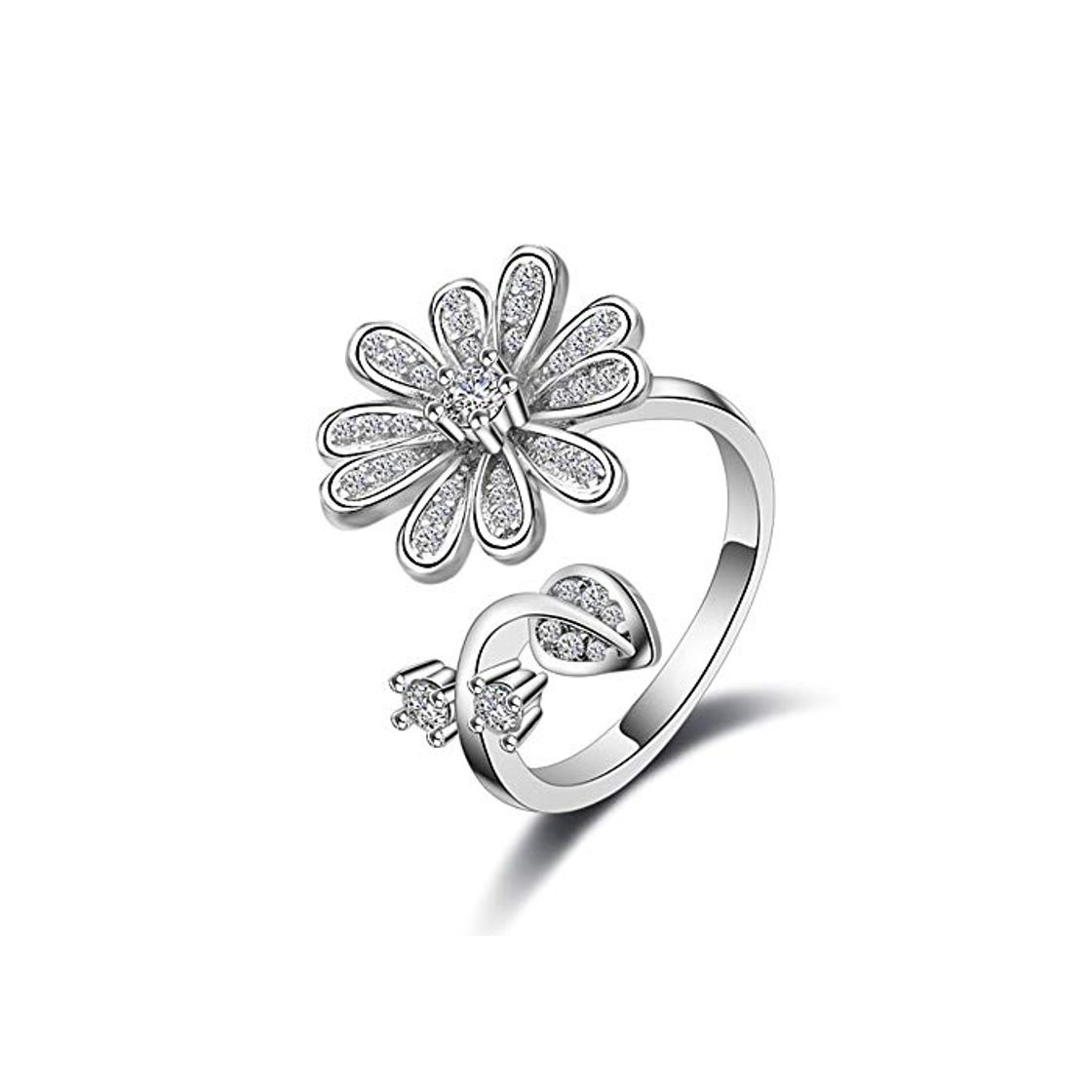 Social Wind Goal Anillo con diseño de Flores y Hojas para Mujer