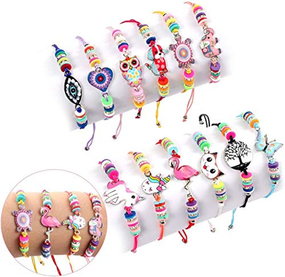 Lugar Lrikas Pulsera Niña Pulsera Amistad 12 Piezas Pulsera Unicornio Pulseras de Cuerda