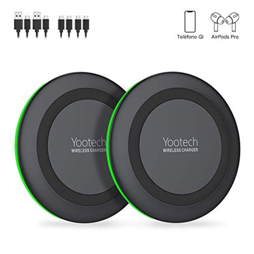 yootech Cargador Inalámbrico Rápido, 2 Pack 7.5W para iPhone SE 2020/11/11 Pro/11