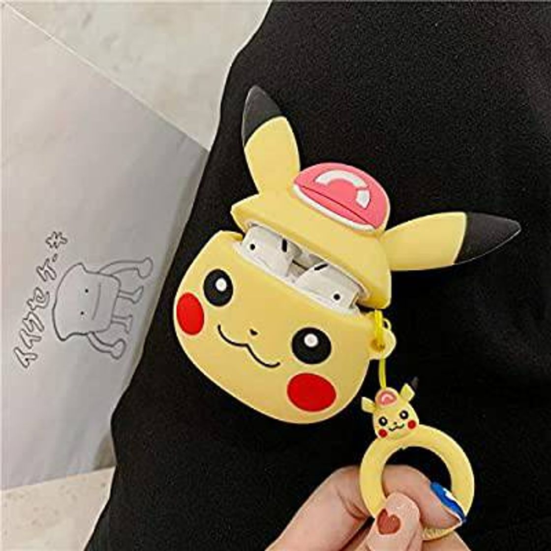 Moda FUNDA PARA AIRPODS 1 Y 2 CON DISEÑO DE PIKACHU 