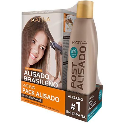 Kativa Brasileño Pack con Kit de Alisado y Champú