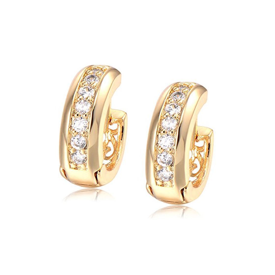 Fashion PENDIENTES ORO AMARILLO DE 18 KILATES CON DIAMANTES ENGARZADOS Y ENVIO GRATIS